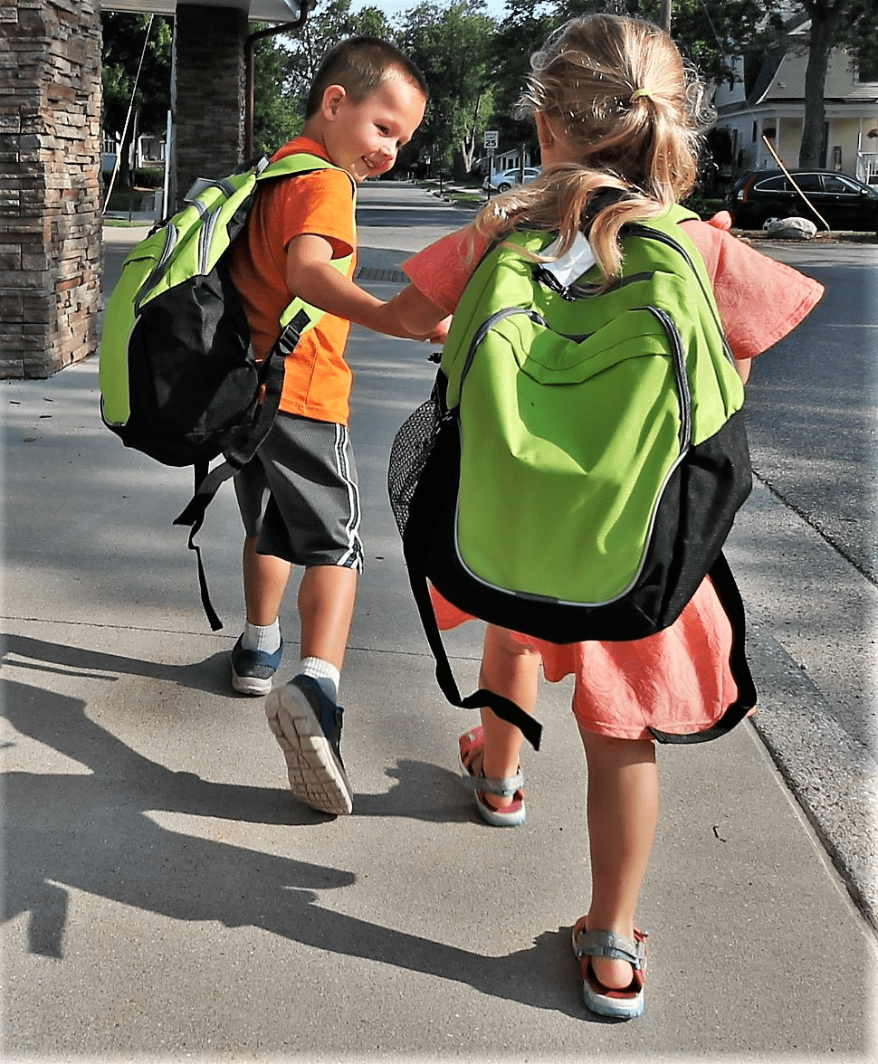 Kids with backpacks