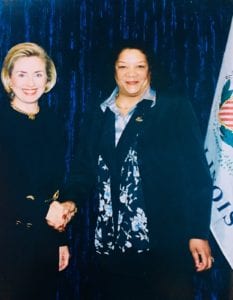 Joy Vann with Hilary Clinton